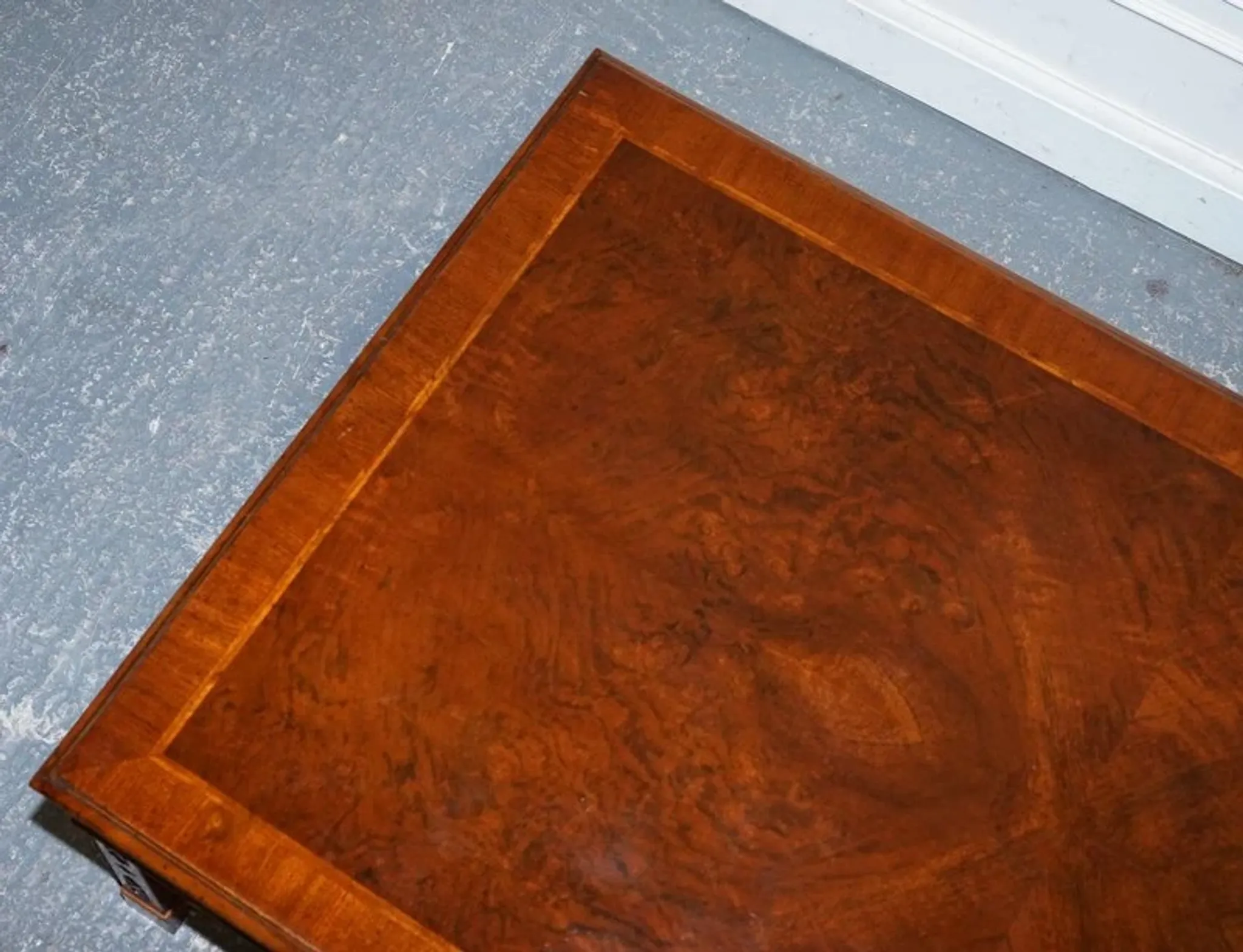 Large Georgian Coffee Table in Walnut Burr by Brights of Nettlebed London