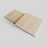 Set of Two vintage travertine side tables