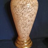 Pink and gold blown glass vase