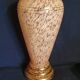 Pink and gold blown glass vase