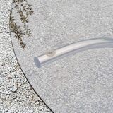 Dining table from the 70s top smoked glass base chrome