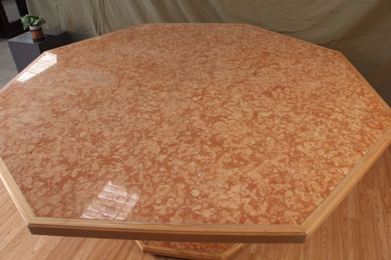 Marble veneer dining table