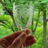 6 anciens verres a pied a porto en cristal de baccarat gravé