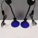 A set of wall lamps with blue glass shades from Danske Design-Light, 1980s.