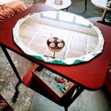 Bevelled round mirror 49cm