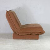 Chauffeuse velours "caramel", France, circa 1970.