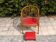 Fauteuil et repose pieds cuir Rouge