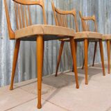 Mid-Century Dutch Organic Design Chairs from Stevens, 1950s, Set of 3