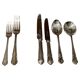 Table Knife Fork Silver Plated Set of Cutlery 37 England Antique Art Deco