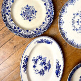 5 large serving plates, French production