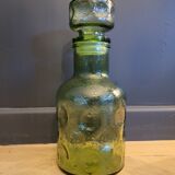Vintage green glass decanter