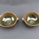 Pair of vintage glazed stoneware bowls signed MJB