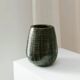 XL VEB Coswig DDR Mid-Century Ceramic Vase with Deep Green Glaze, 1970s Studio Piece