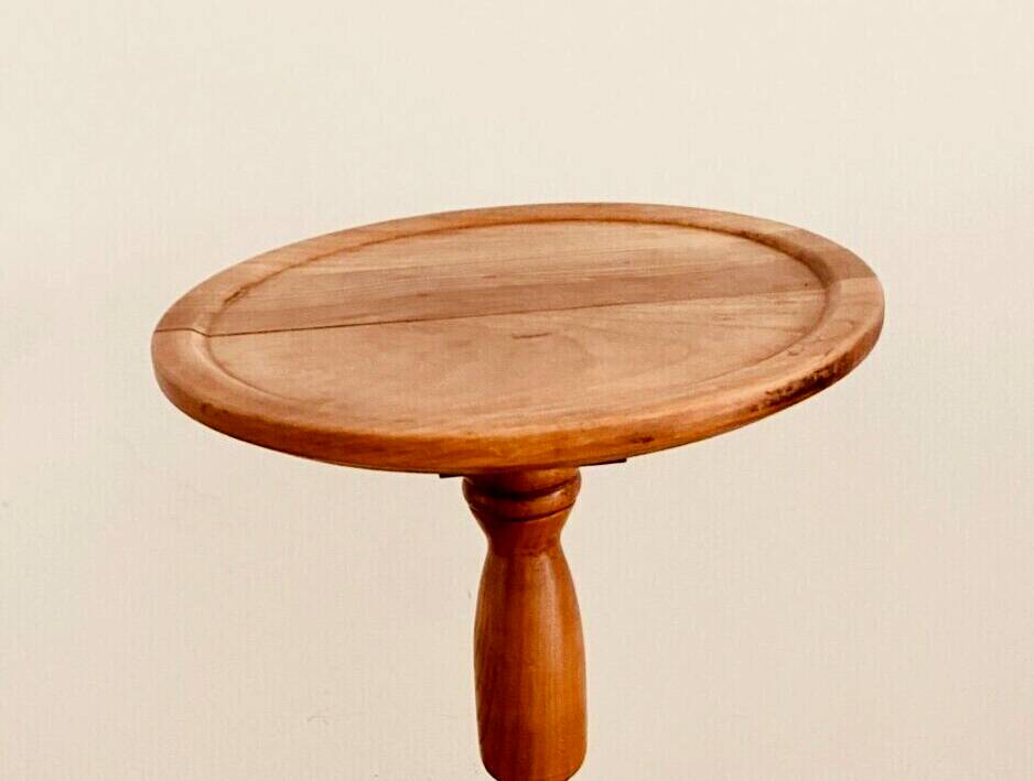 Louis Philippe style tripod pedestal table in solid walnut 20th century
