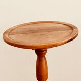 Louis Philippe style tripod pedestal table in solid walnut 20th century