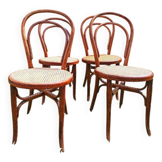 4 chaises bistrot des frères Cambier fin 19e