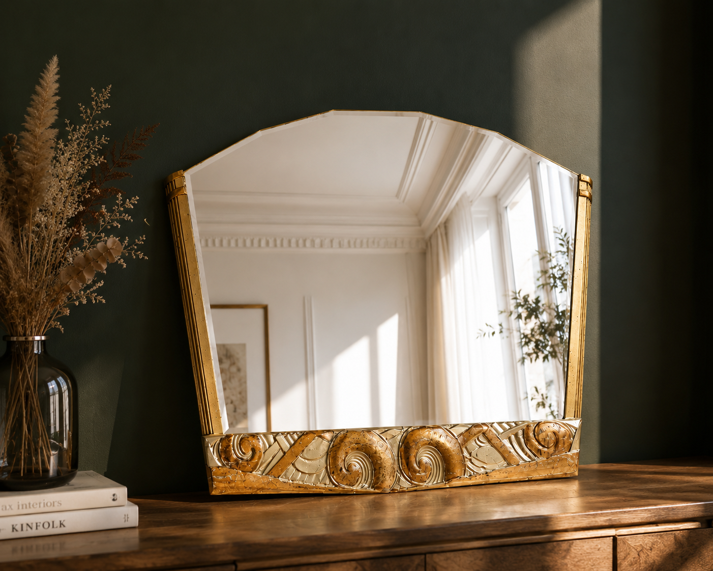 Miroir biseauté trapèze art déco 1920 88x67