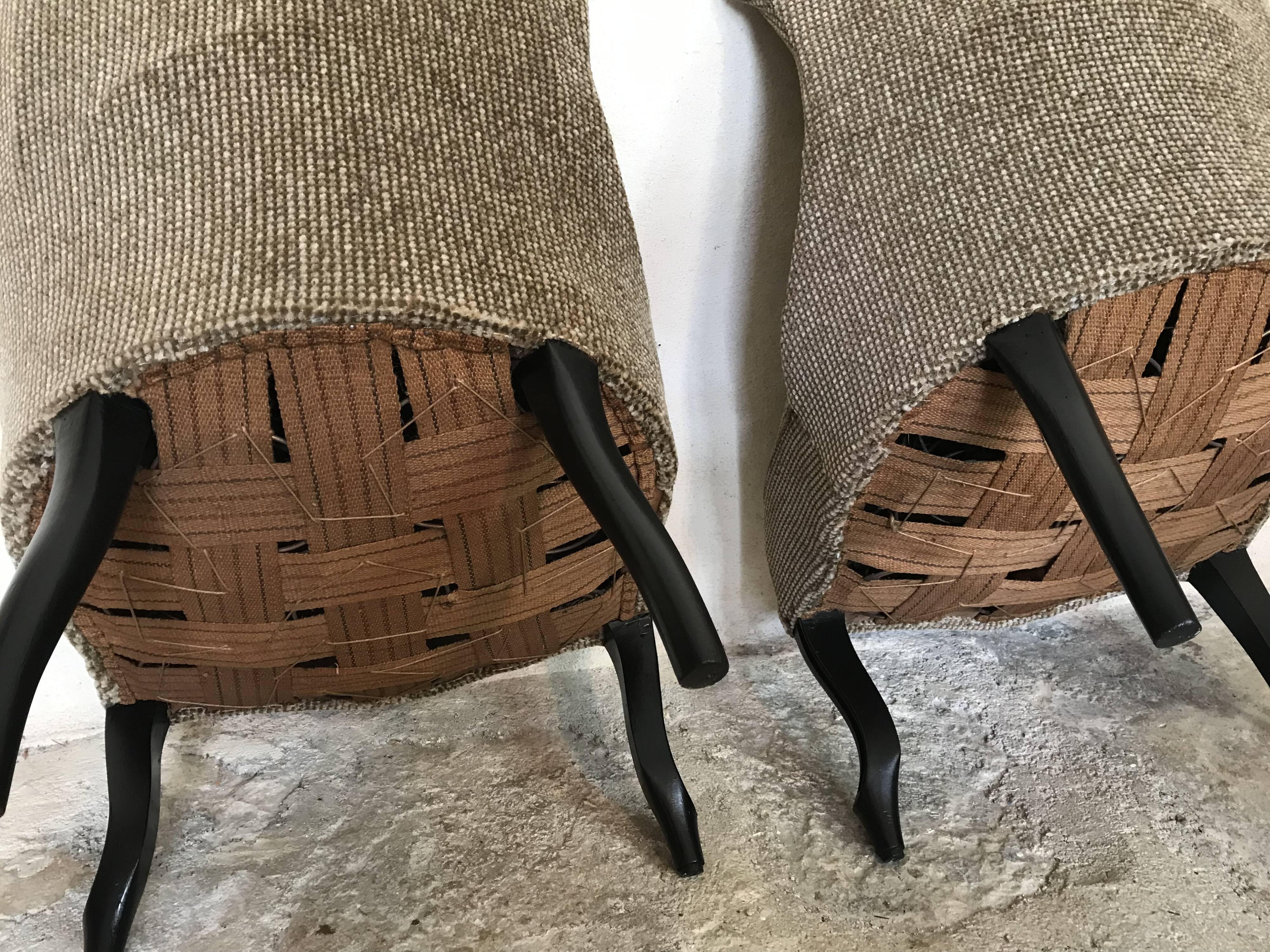 Pair of vintage chairs mid-century toad shape