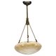 1930s European Secession–Art Deco pendant light with rope suspension and glass