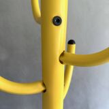 Vintage coat rack yellow, coat rack metall, 80's