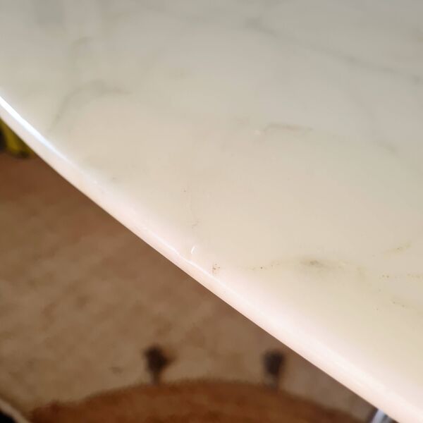 Table ovale marbre et chrome Roche Bobois années 70