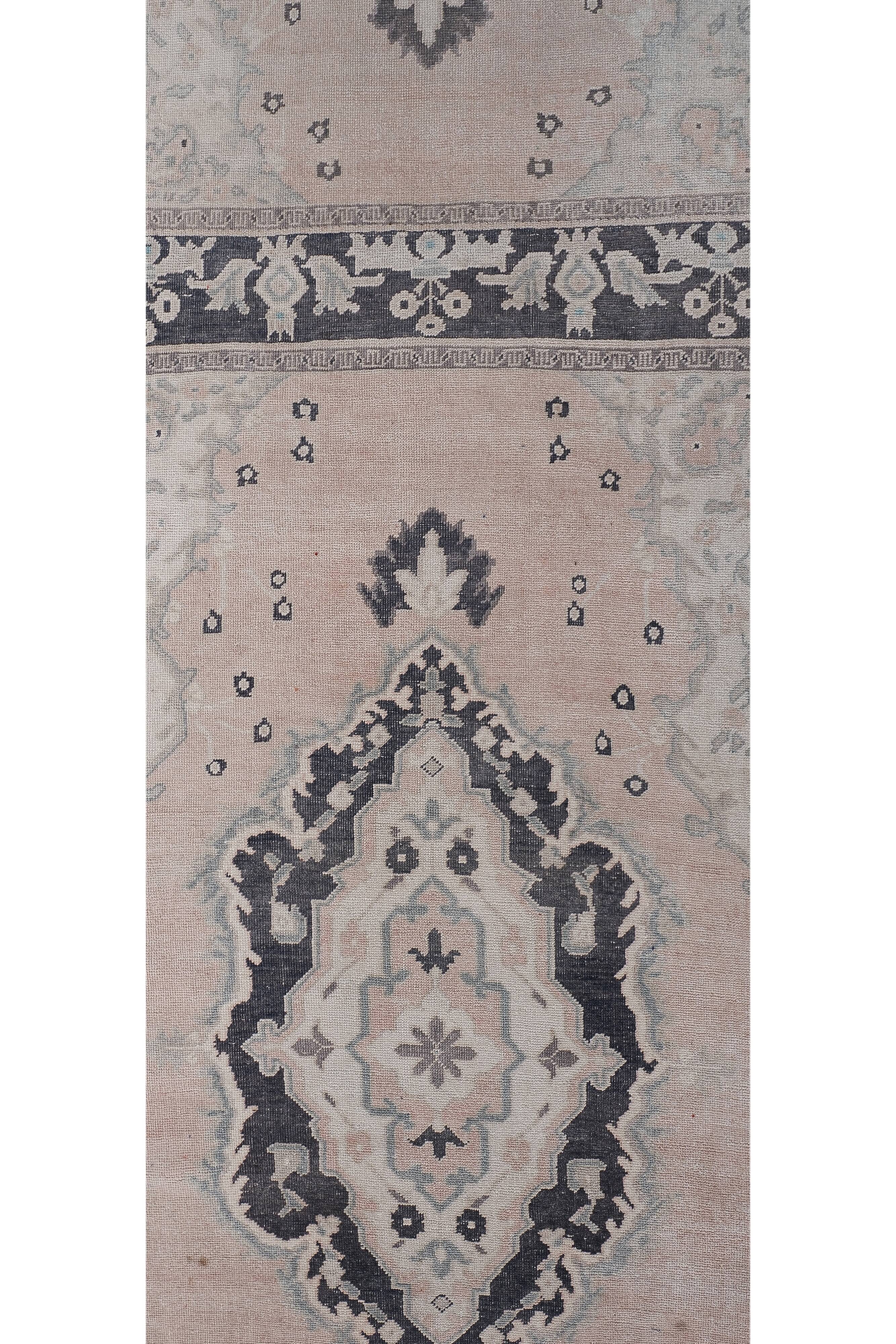 Vintage Turkish Oushak Rug Handwoven 98x680 cm