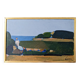 Mid-Century Modern Swedish Oil Painting "Coastal Musing" Framed Landscape