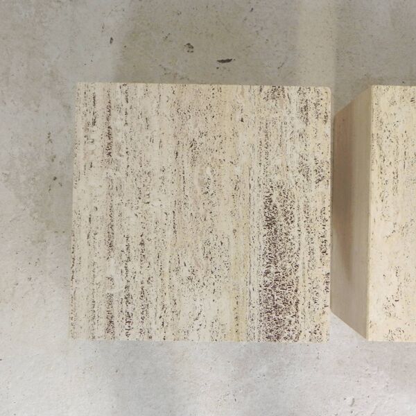 Set of 2 travertine coffee tables, Up and Up, 70s