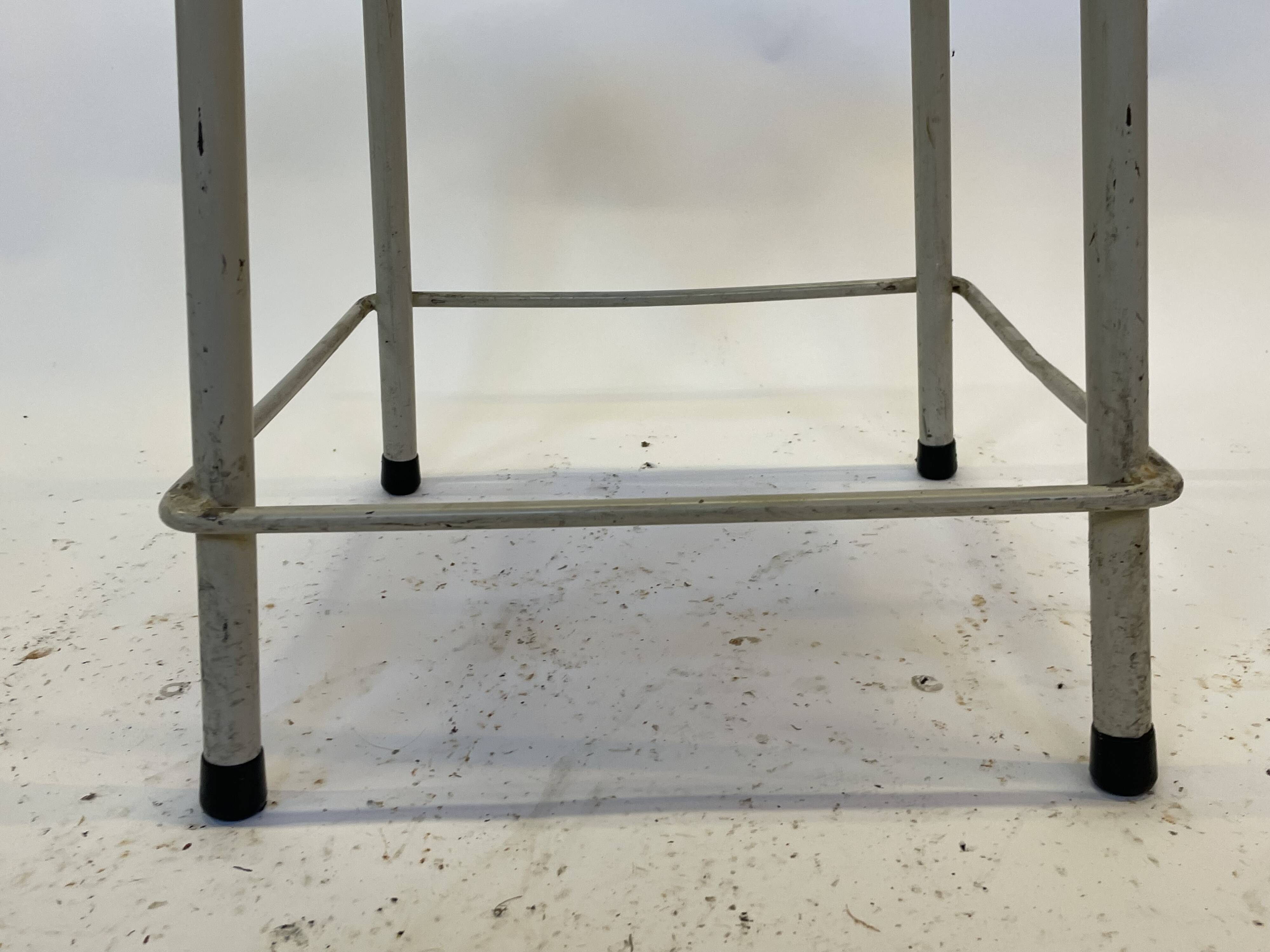 Vintage school stool, 1970s industrial design, Dutch minimalist