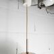 1960s Holophane Ball Pendant Chandelier, Thick Glass, 30 cm, and Vintage Brass