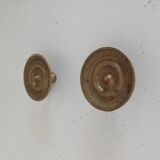 Pair of antique Empire furniture knobs in bronze from the 19th century.