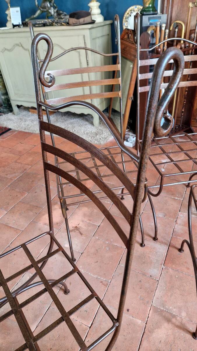 Ensemble de 4 chaises de jardin en fer XXe