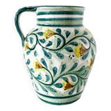 Enameled terracotta flower pitcher
