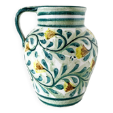 Enameled terracotta flower pitcher