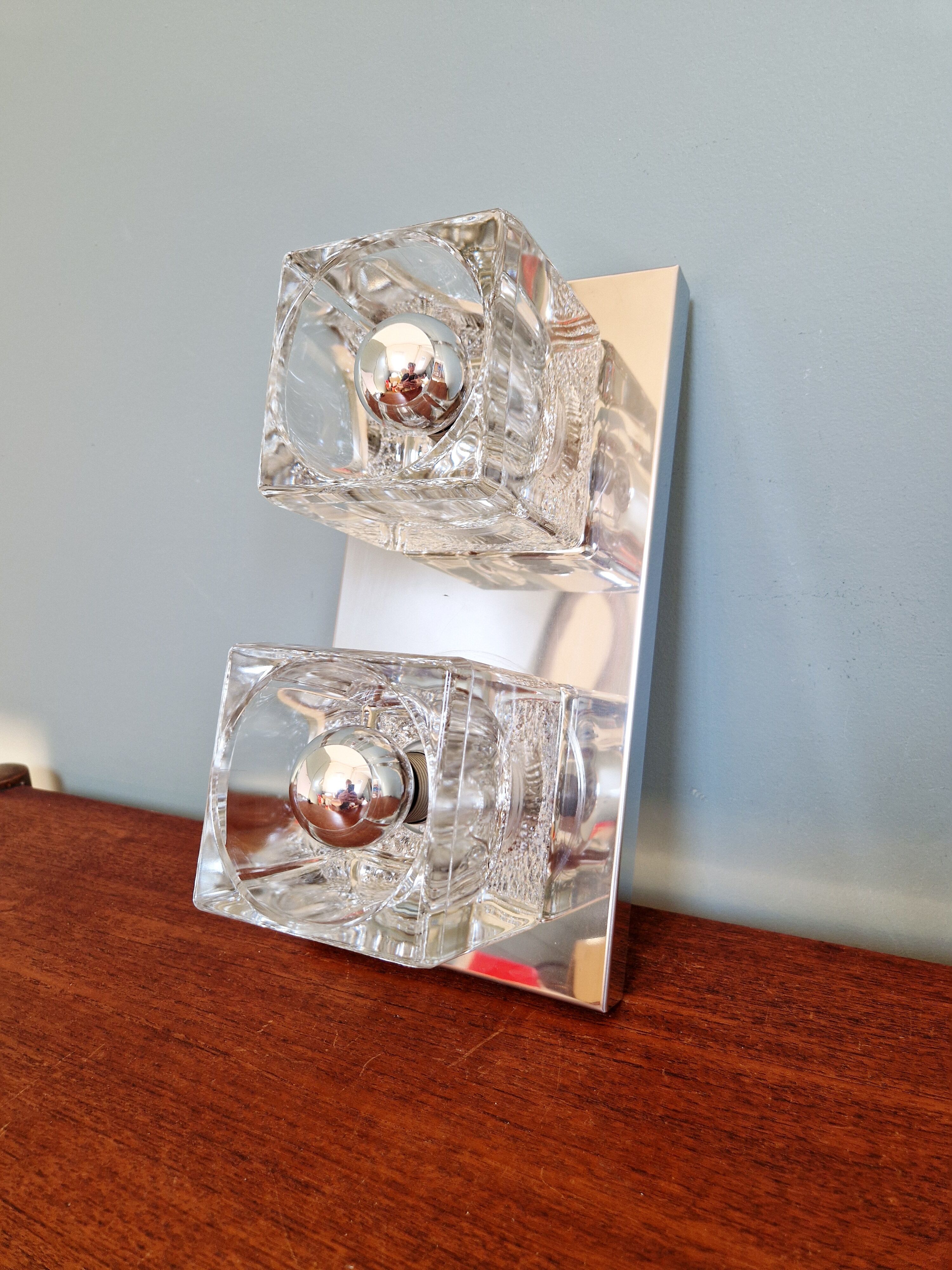Applique murale double Ice Cube, Peill & Putzler, 1970