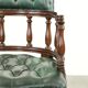 Classic green marbled cow leather Chesterfield office chair / side chair