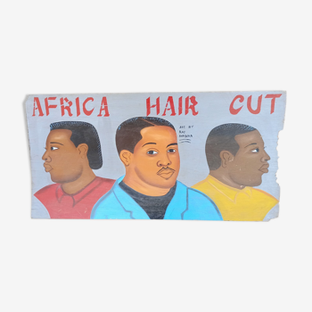 Panneau peint de coiffeur. Art Populaire d'Afrique