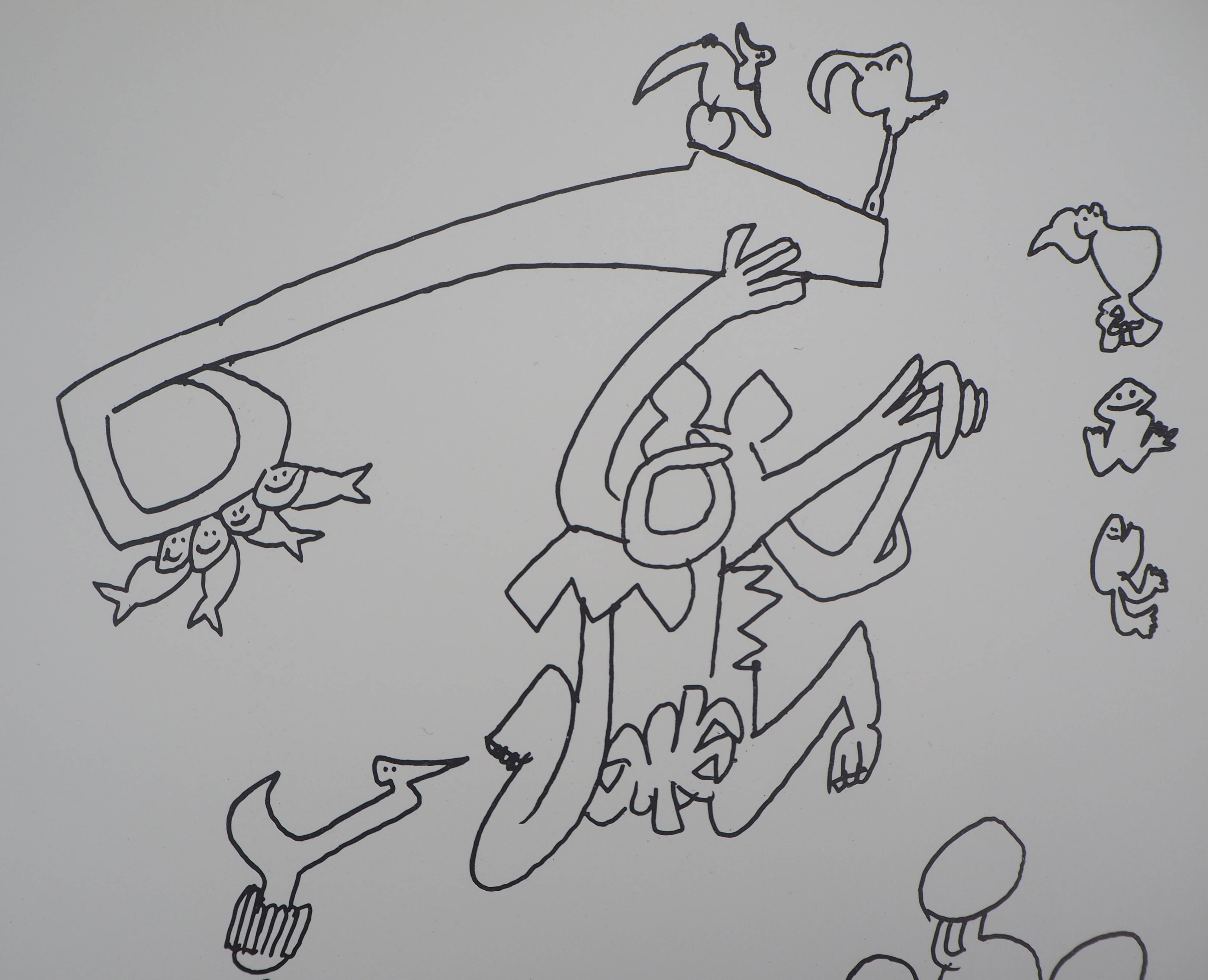 Roberto matta: joyful characters - original lithograph