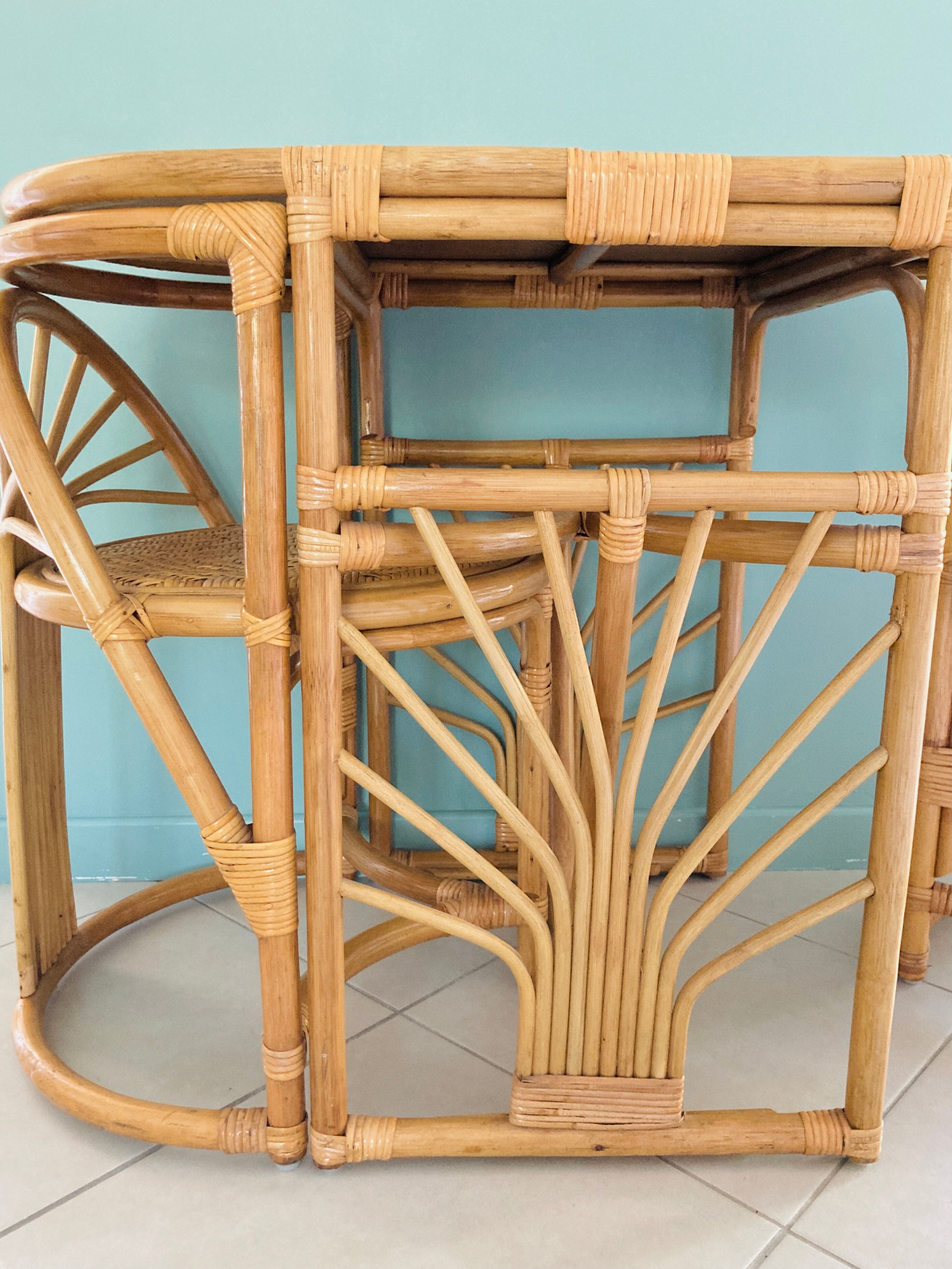 Garden lounge set Art deco in rattan and wicker