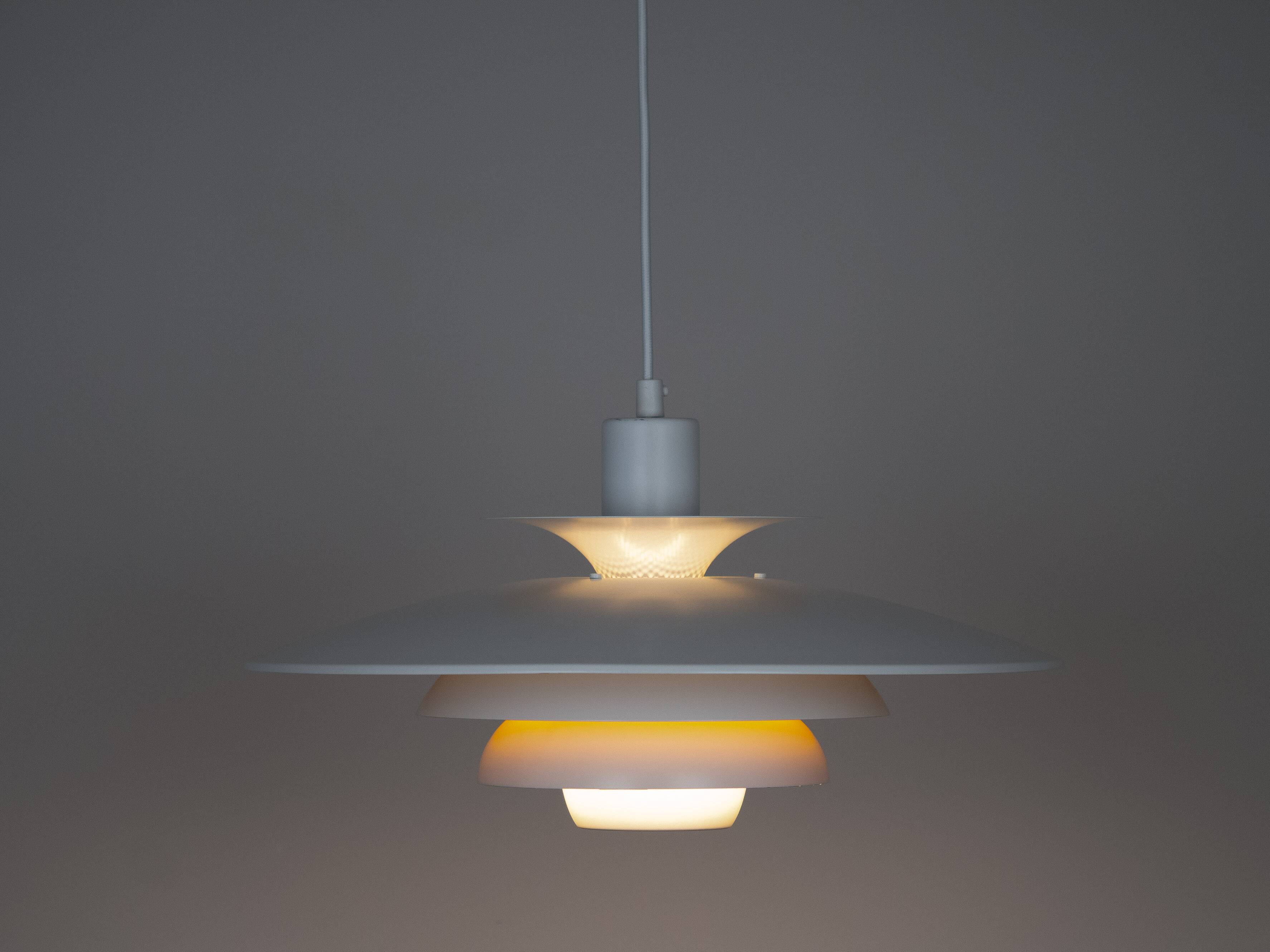 Danish vintage pendant lamp Sofie by Kurt Wiborg, Jeka, 1980s