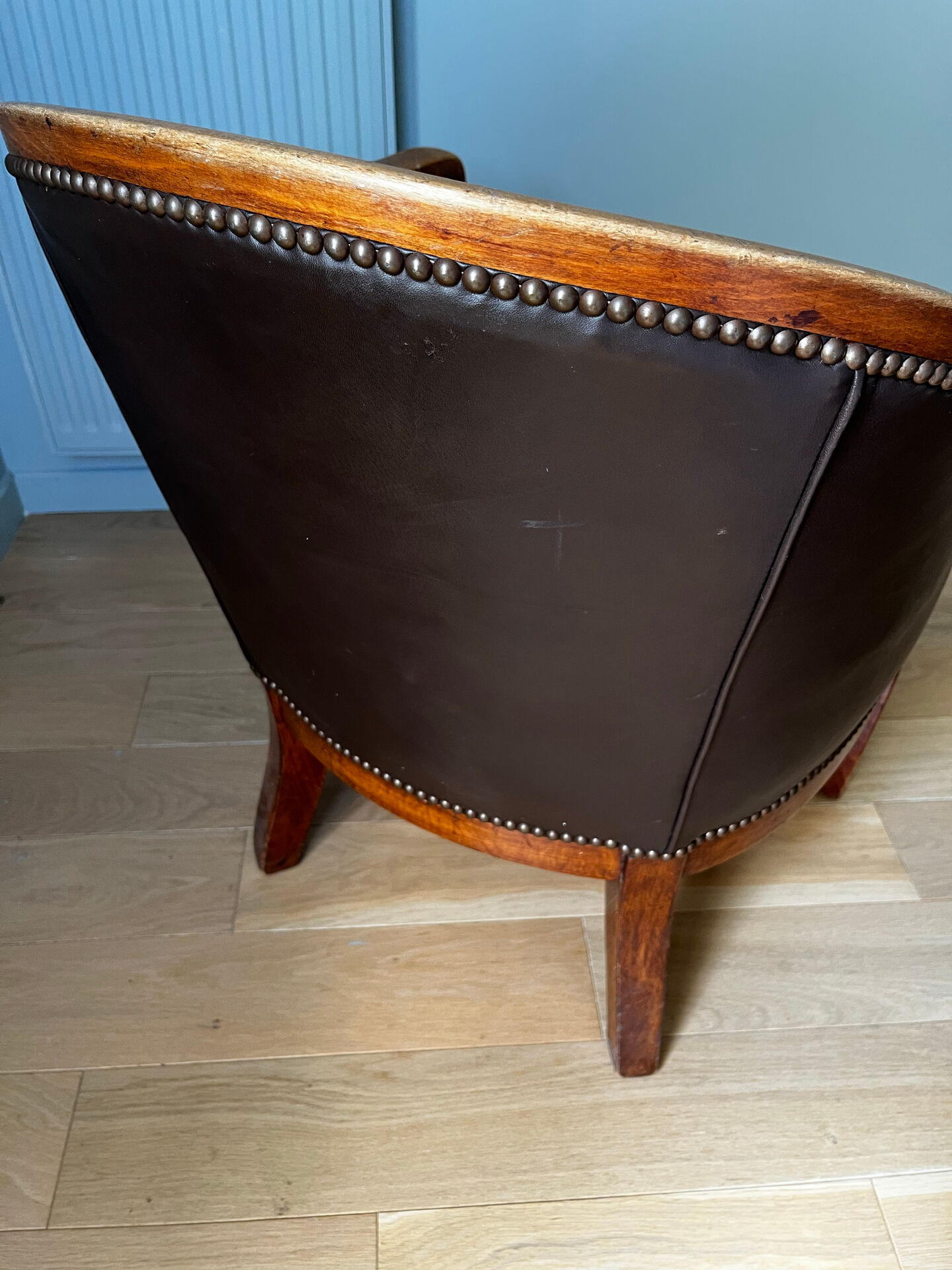 Fauteuil club art deco cuir