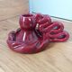 Vallauris style burgundy slip candle holder