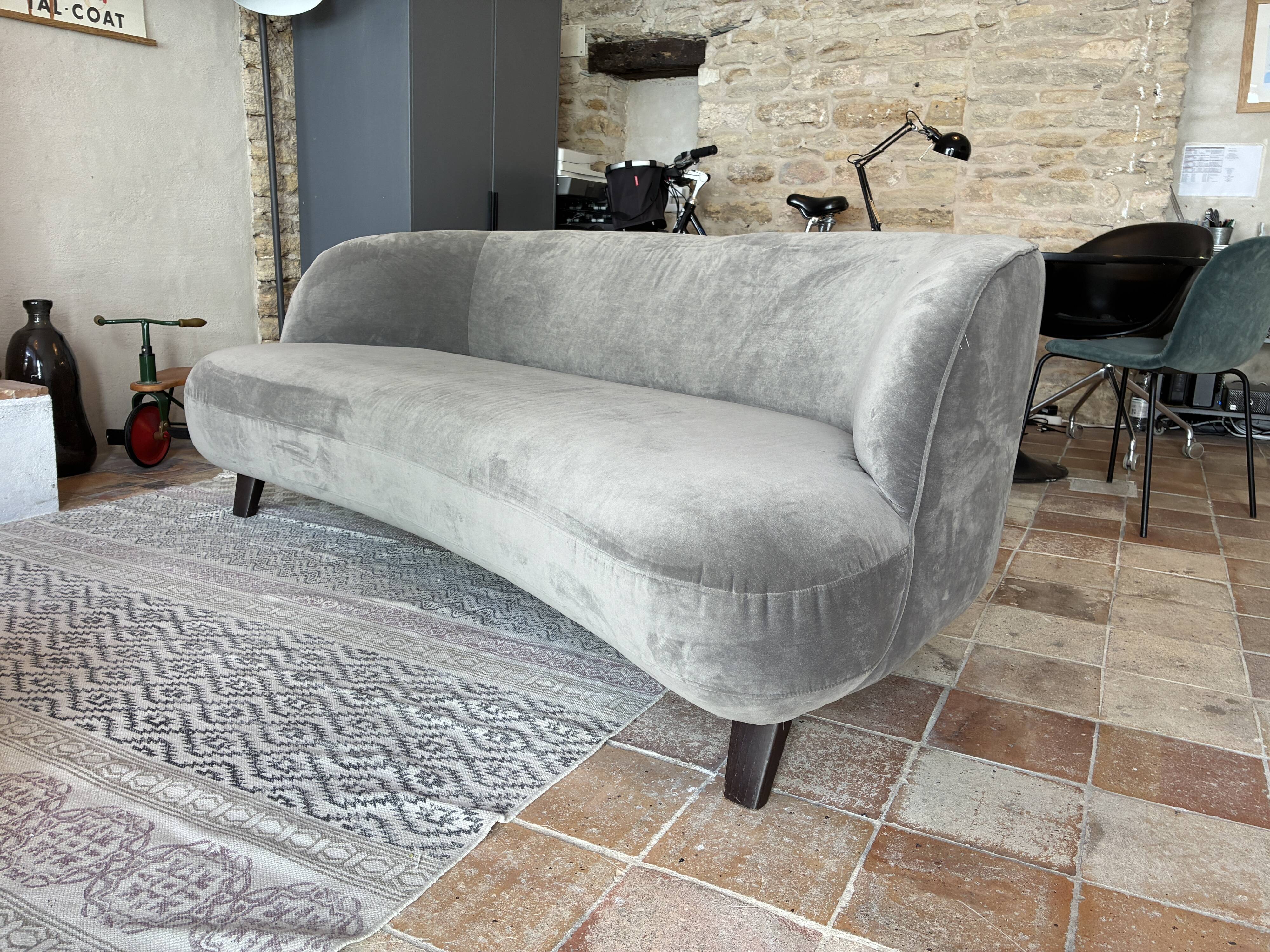 3-seater velvet sofa Design Emmanuel Gallina AMPM