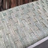 Banc marocain traditionnel en feuilles de palmier de doum et bois brut
