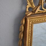 Miroir en bois doré Louis XVI époque XIXème 72x152cm