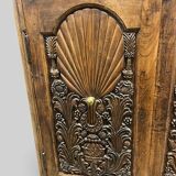 vintage shallow wooden wall cabinet