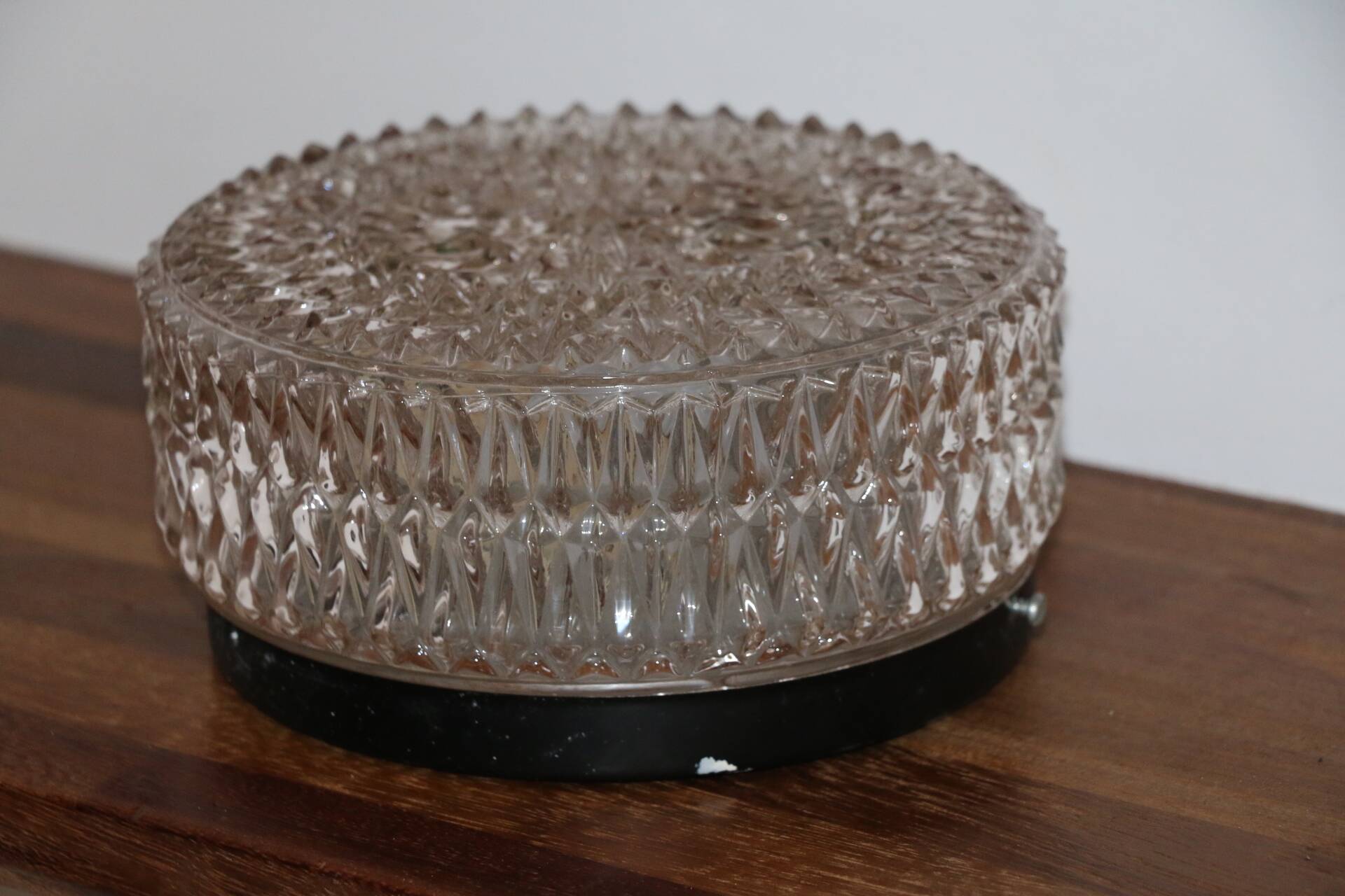 Pair of metal and glass wall/ceiling lights