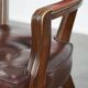 Brown cowhide leather Chesterfield desk/dining/side chair in English style