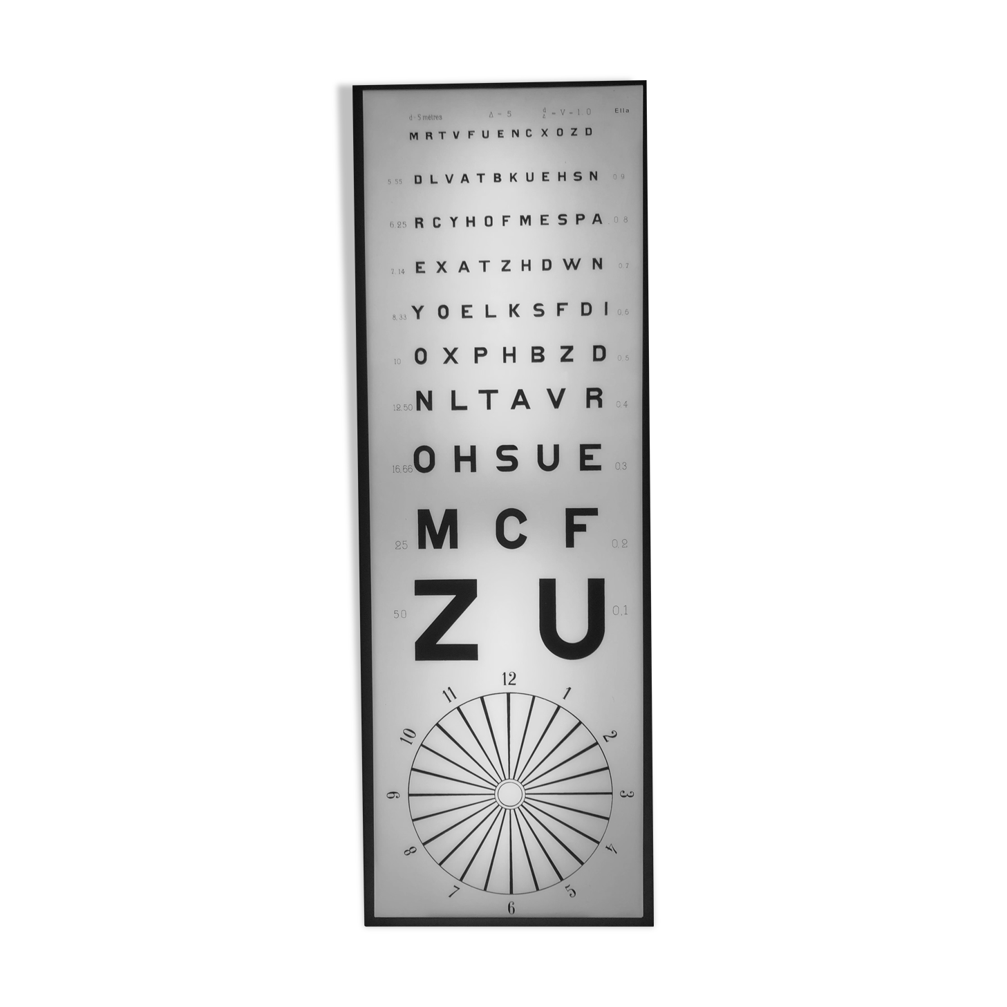 Vintage 1960 ophthalmic test lamp