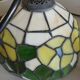 Antique stained glass and tin pendant light